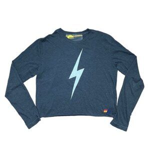 Aviator‎ Nation Lighting Bolt Crop Long Sleeve Women Size Small
